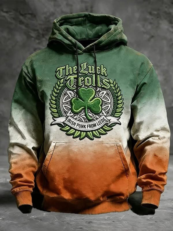 St Patrick's Day Hoodie The Luck Troll Irish Punk From Leeds St Patty's Apparel Gifts - Lilybirchmarket