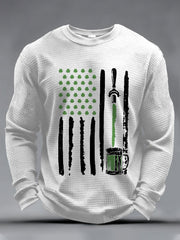  St Patrick's Day Irish American Flag Draft Beer Shamrock Long Sleeve Shirt Festive Irish Gifts - TradiViet