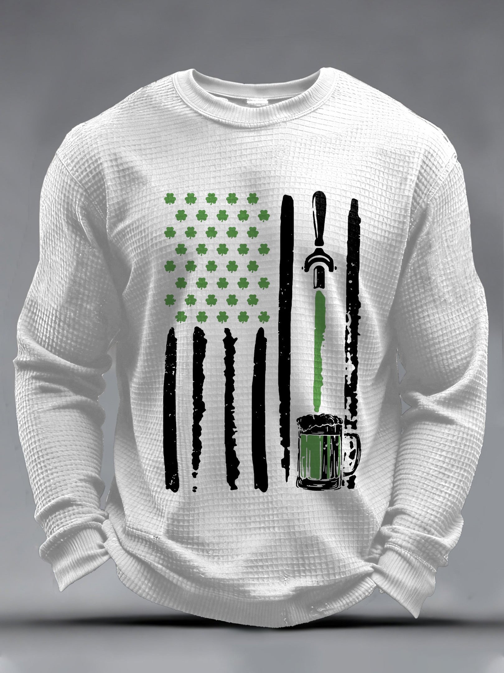  St Patrick's Day Irish American Flag Draft Beer Shamrock Long Sleeve Shirt Festive Irish Gifts - TradiViet