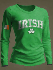  St Patrick's Day Irish Long Sleeve Shirt St Pattys Apparel Gift For Women - TradiViet