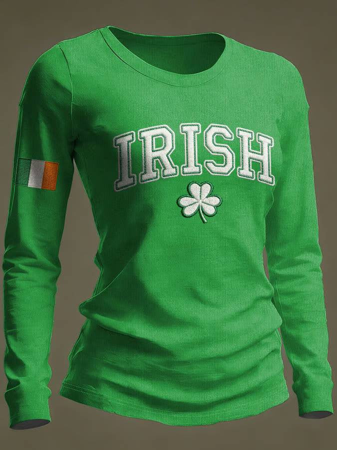  St Patrick's Day Irish Long Sleeve Shirt St Pattys Apparel Gift For Women - TradiViet