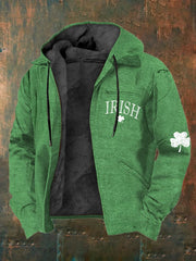 St Patricks Day Irish Zip Hoodie Shamrock Pattern Holiday Apparel Gifts For Husband - Lilybirchmarket
