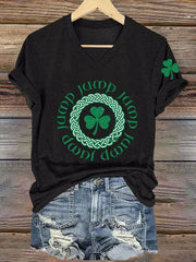  St Patrick's Day Jump Jump Shamrock V-Neck T-Shirt Fun Lucky Irish Gift - TradiViet