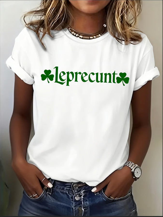  St Patrick's Day Leprecunt Clover Shirt Funny Irish T-Shirt for Women Irish Festival Gift - TradiViet