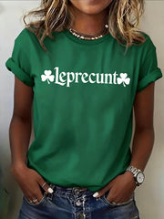  St Patrick's Day Leprecunt Clover Shirt Funny Irish T-Shirt for Women Irish Festival Gift - TradiViet