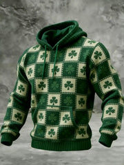 St Patricks Day Lucky Clover Color Block Hoodie Saint Patrick's Day Irish Shamrock Gift Men - Lilybirchmarket
