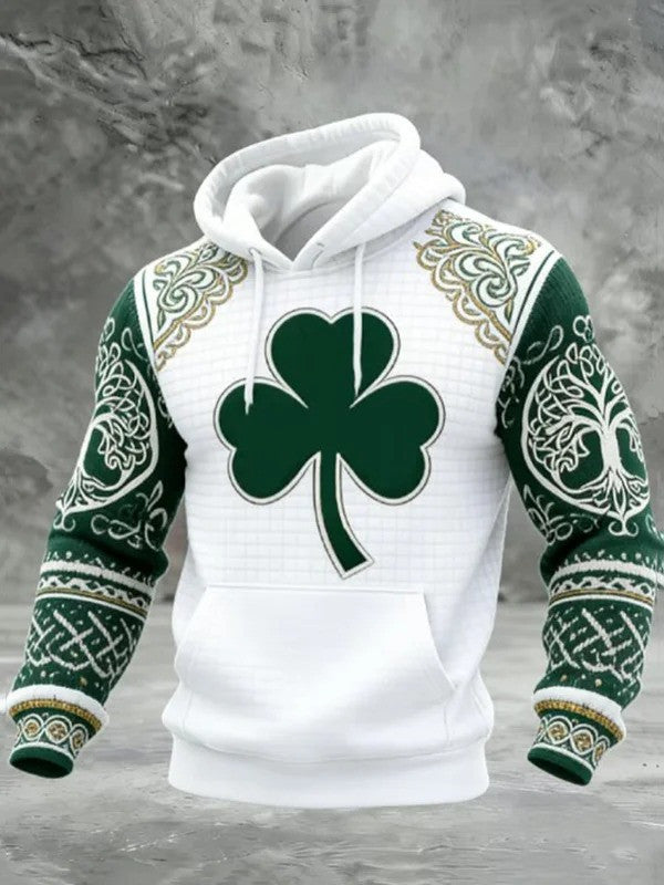St Patrick's Day Lucky Clover Hoodie Paddy Day Clothing Presents For Husband Ireland - Lilybirchmarket