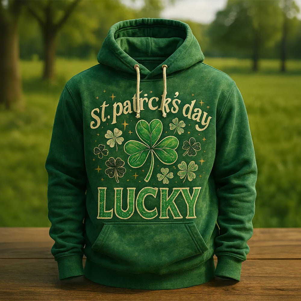 St Patrick's Day Lucky Hoodie Saint Patrick's Day 2026 Hooded Sweatshirt Unique Present - Lilybirchmarket