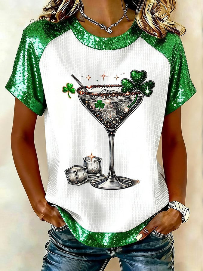  St Patrick's Day Martini T-Shirt Irish Holiday St Patty's Day T-Shirts St Patricks Day Presents - TradiViet