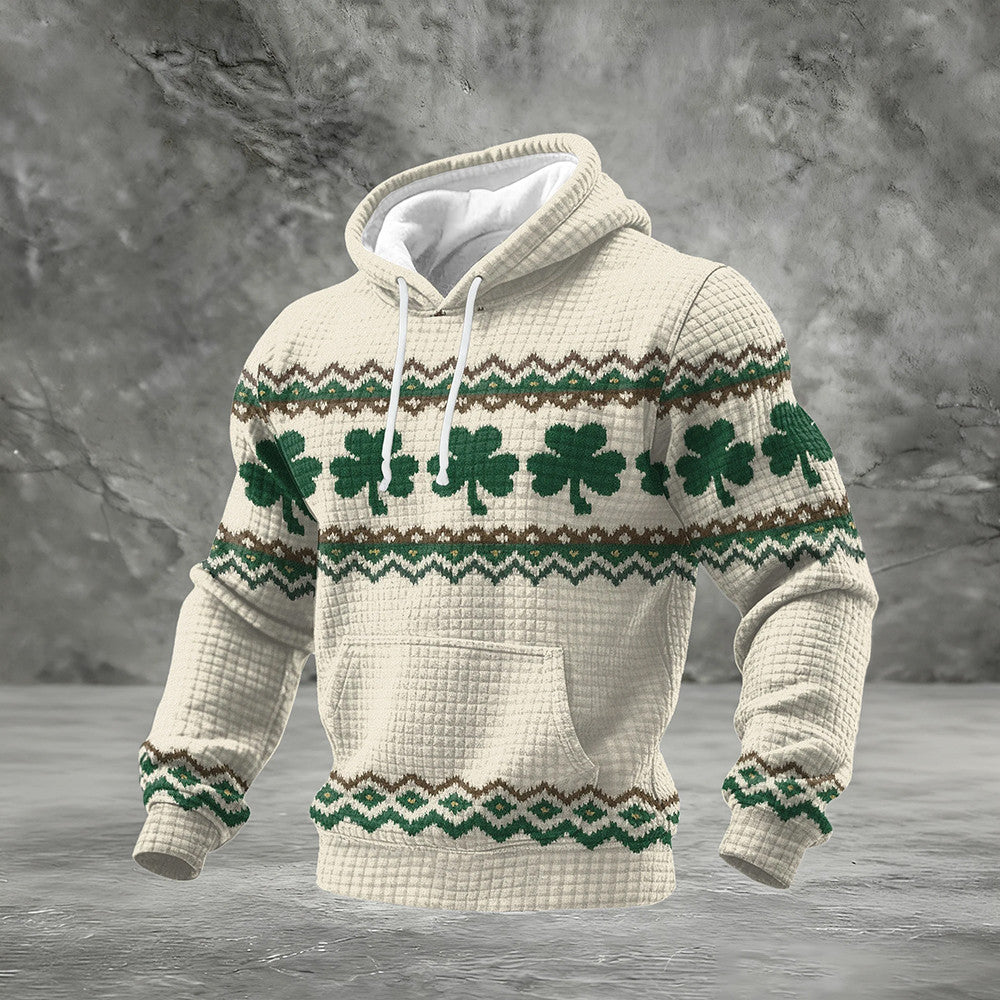 St. Patrick's Day Plaid Hoodie Shamrocks Art Saint Patricks Day Outfits Present For Him - Lilybirchmarket