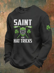  St Patrick's Day Saint Hat Tricks Hockey Shamrock Long Sleeve T-Shirt Shamrock Gift Ideas - TradiViet