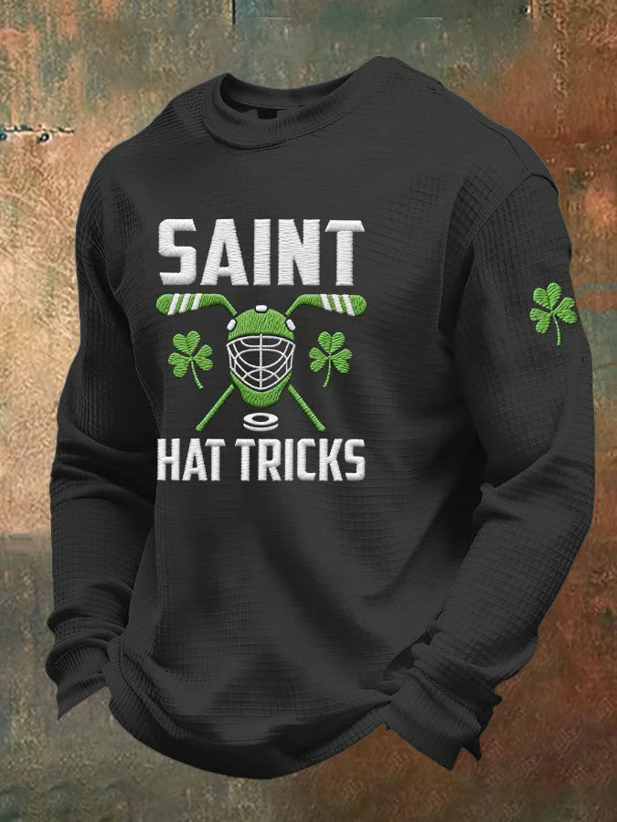  St Patrick's Day Saint Hat Tricks Hockey Shamrock Long Sleeve T-Shirt Shamrock Gift Ideas - TradiViet