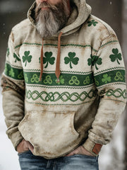 St Patricks Day Shamrock Celtic Knot Hoodie Saint Patrick's Day Irish Lucky Clover Gift Men - Lilybirchmarket