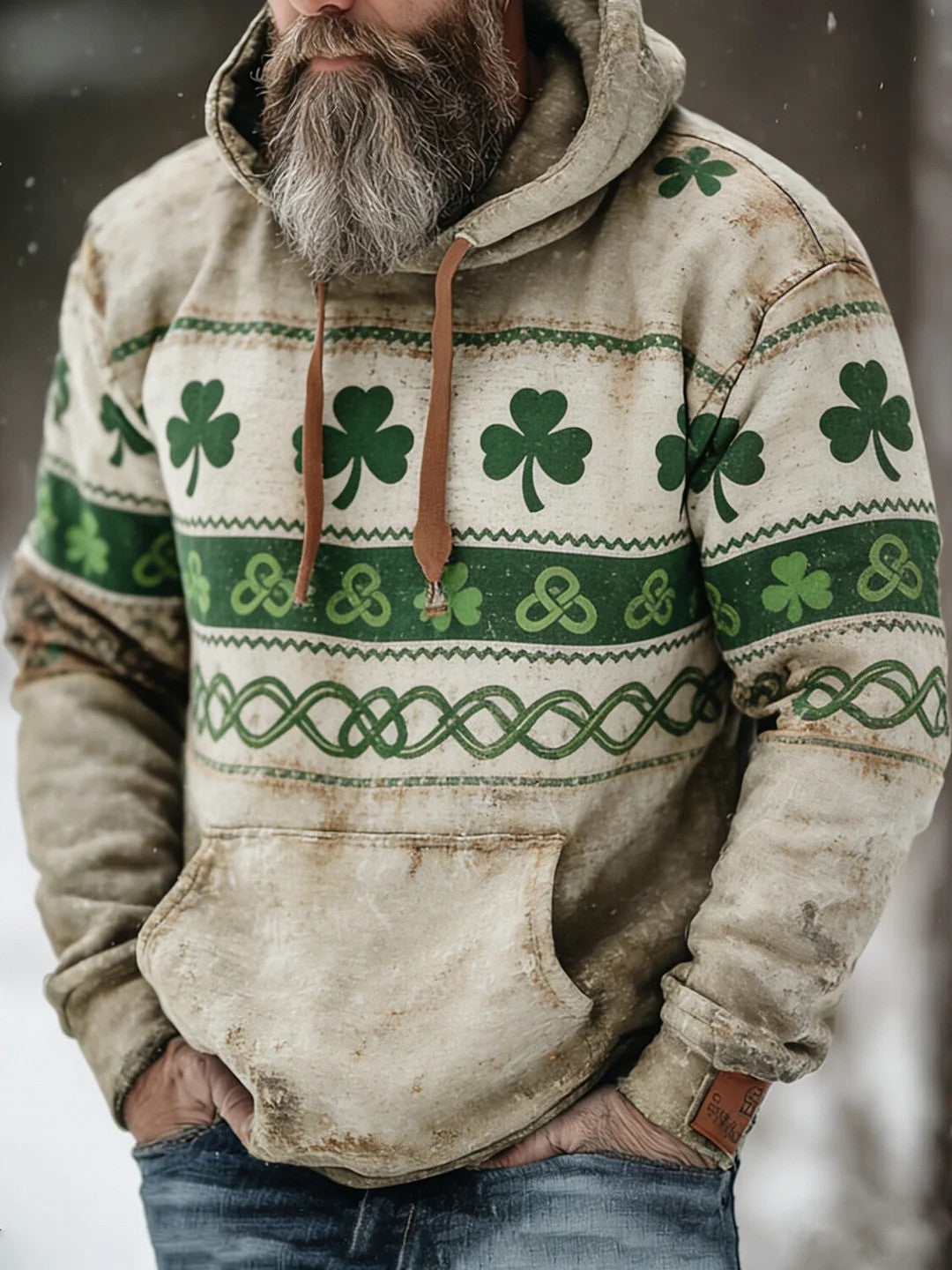 St Patricks Day Shamrock Celtic Knot Hoodie Saint Patrick's Day Irish Lucky Clover Gift Men - Lilybirchmarket