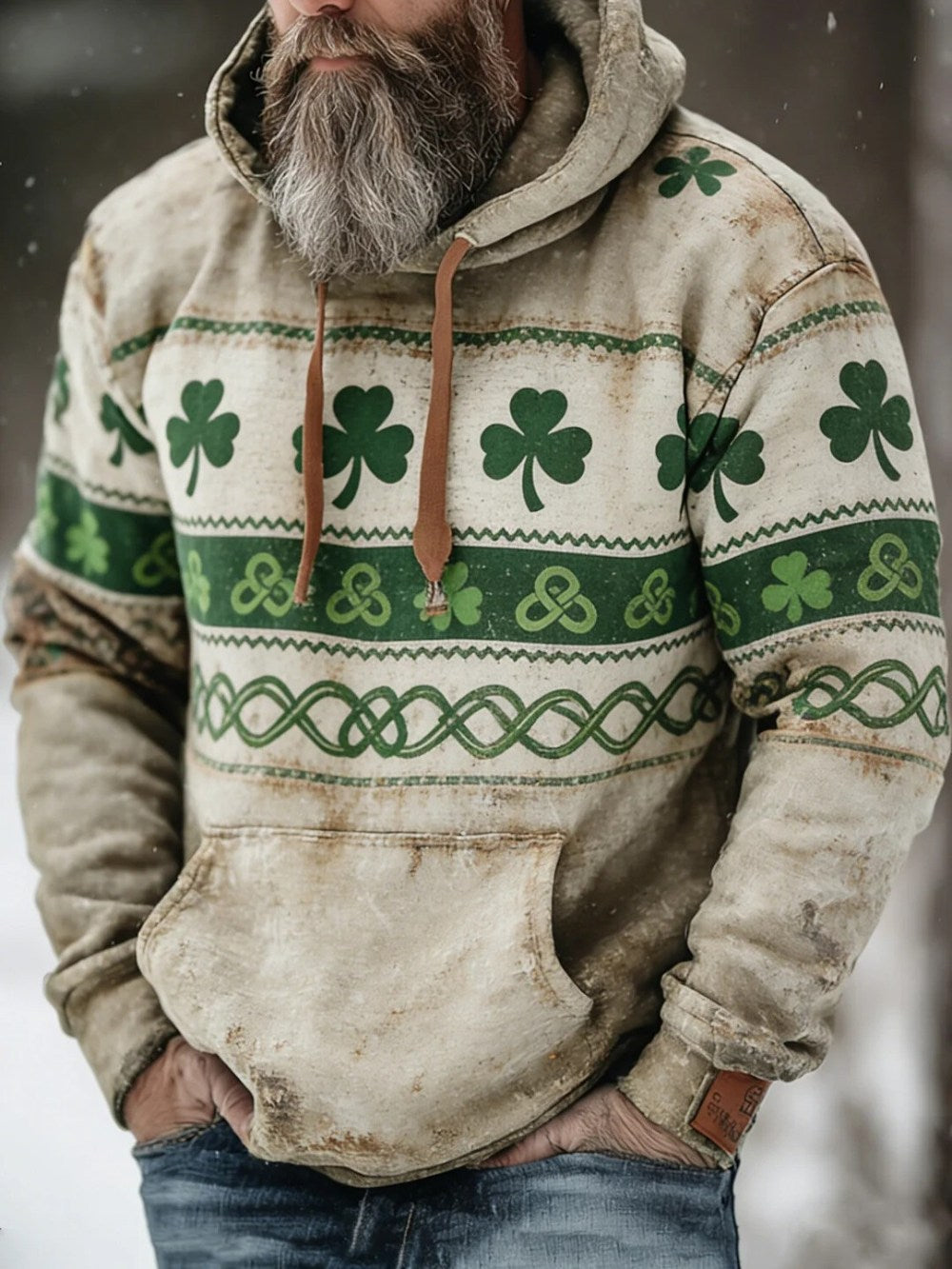 St Patricks Day Shamrock Celtic Knot Hoodie Saint Patrick's Day Irish Lucky Clover Gift Men - Lilybirchmarket