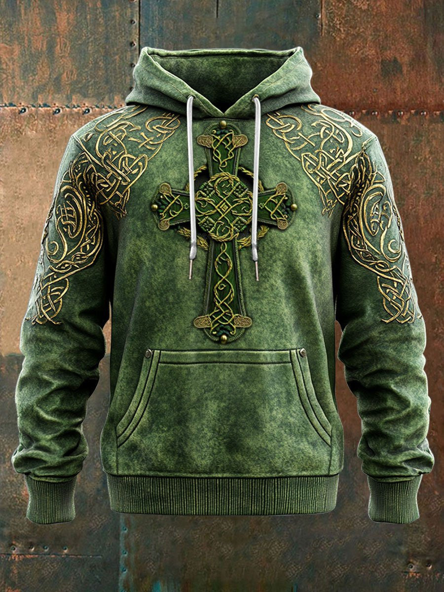 St Patricks Day Shamrock Cross Art Hoodie Luck Of The Irish Hoodie St Patrick's Day Gifts - Lilybirchmarket