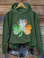 St Patrick's Day Shamrock Hoodie Paddys Day Clothes Girlfriend Gift Ideas Ireland - Lilybirchmarket