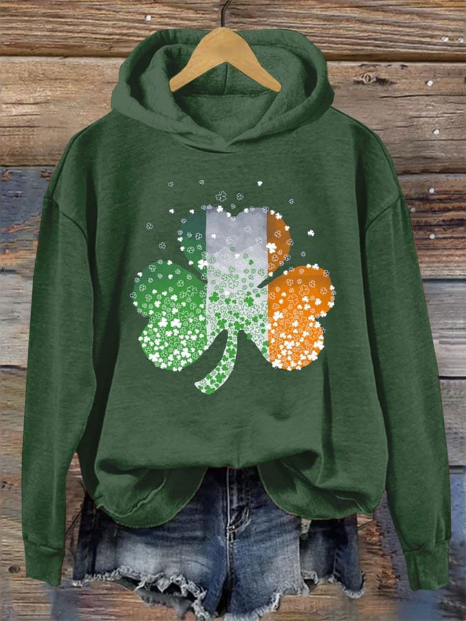 St Patrick's Day Shamrock Hoodie Paddys Day Clothes Girlfriend Gift Ideas Ireland - Lilybirchmarket
