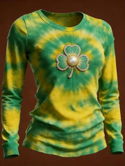  St Patrick's Day Shamrock Long Sleeve T-Shirt St Paddys Day Shirts Good Gifts For Sister - TradiViet