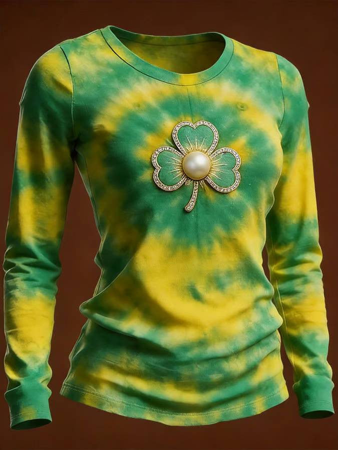  St Patrick's Day Shamrock Long Sleeve T-Shirt St Paddys Day Shirts Good Gifts For Sister - TradiViet