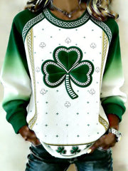  St Patrick's Day Shamrock Long Sleeve T-Shirt St Pattys Clothes St Pattys Day Gift Ideas - TradiViet