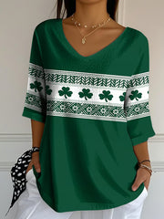  St Patrick's Day Shamrock V-Neck T-Shirt St Paddys Shirts Happy St Patrick's Day Gifts - TradiViet