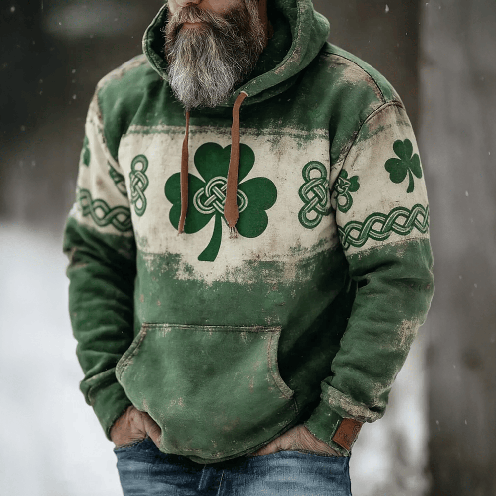 St Patrick's Day Shamrock Vintage Hoodie St Patrick's Day 2026 Clothing Gift Idea For Father - Lilybirchmarket
