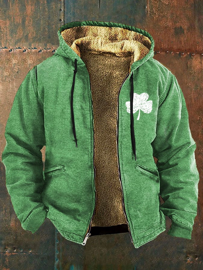 St Patrick's Day Shamrock Zip Hoodie St Paddys Day Apparel Gift Ideas For Husband Ireland - Lilybirchmarket