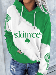St Patrick's Day Slainte Hoodie Celtic Cross Women's Saint Patricks Day Clothes - Lilybirchmarket
