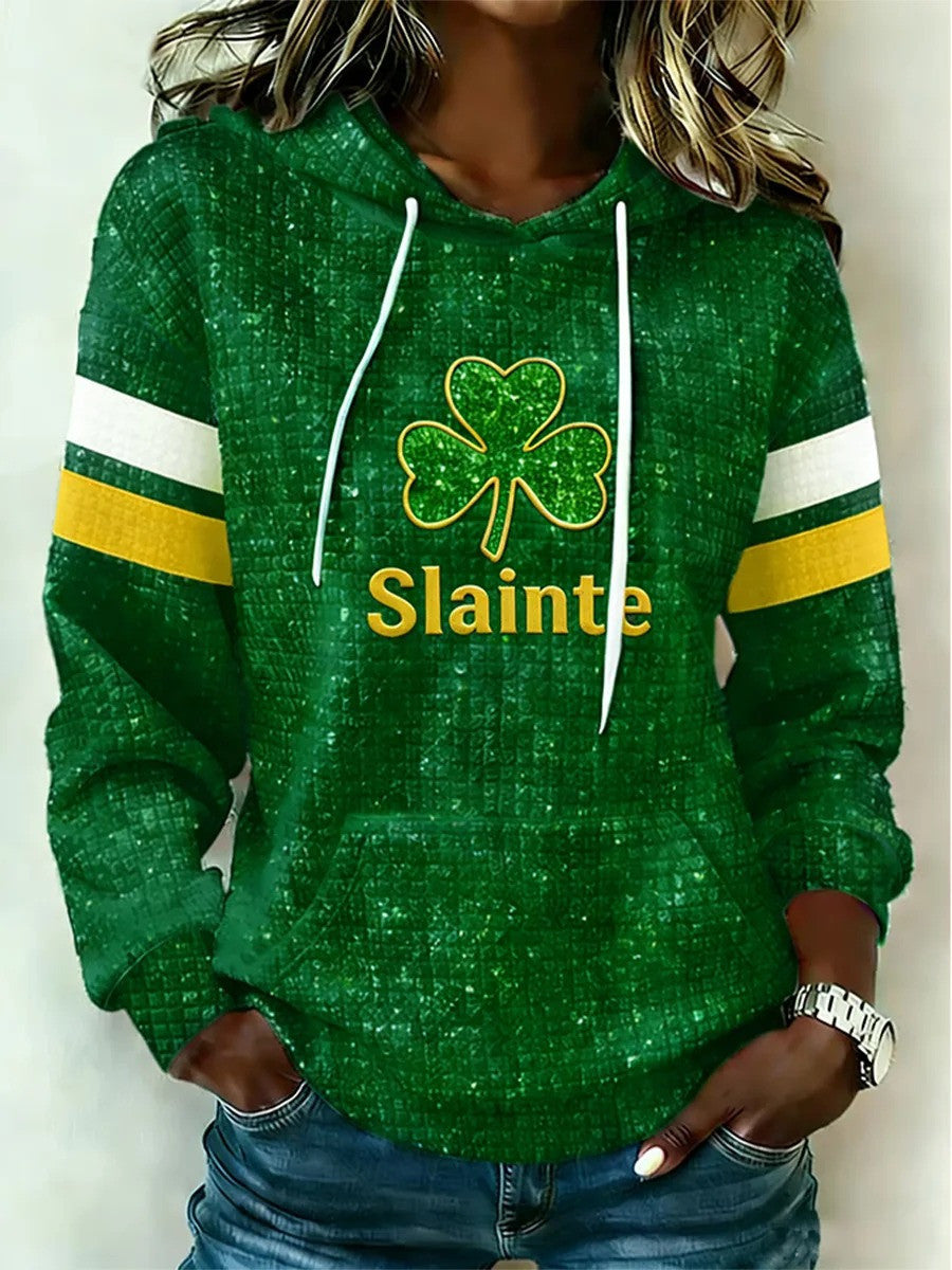 St Patrick's Day Slainte Shamrock Hoodie Women's Clothing Great St Paddy's Day Gifts - Lilybirchmarket