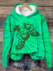 St Patrick's Day Tie Dye Hoodie Cute St Pattys Clothes Gifts For Girlfriend Ireland - Lilybirchmarket