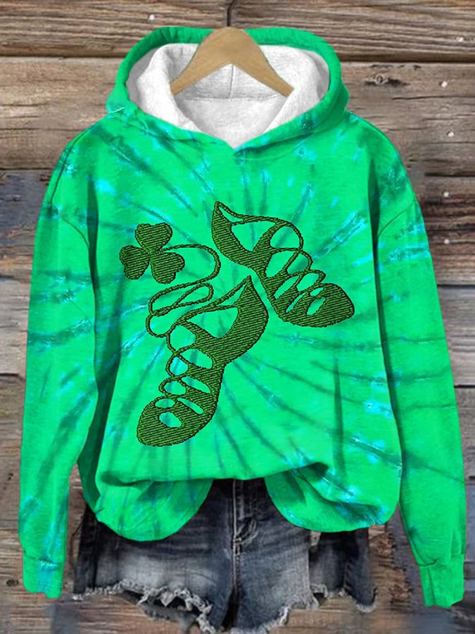 St Patrick's Day Tie Dye Hoodie Cute St Pattys Clothes Gifts For Girlfriend Ireland - Lilybirchmarket
