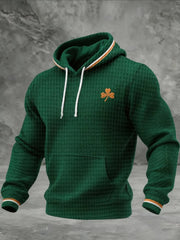 St Patricks Day Waffle Hoodie Irish Lucky Clover Shamrock Fan Gear Gift For Men - Lilybirchmarket