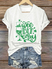  St Patrick's Day Wee Bit Winey Irish V-Neck T-Shirt Lucky St Patrick's Day Gifts - TradiViet