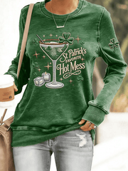  St Patrick's Favorite Hot Mess Sweatshirt St Patty's Day Apparel Good St Patrick'S Day Gifts - TradiViet