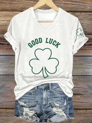  St Patrick's Festival Day Good Luck Shamrock V-Neck T-Shirt Clean Irish Style Gift - TradiViet