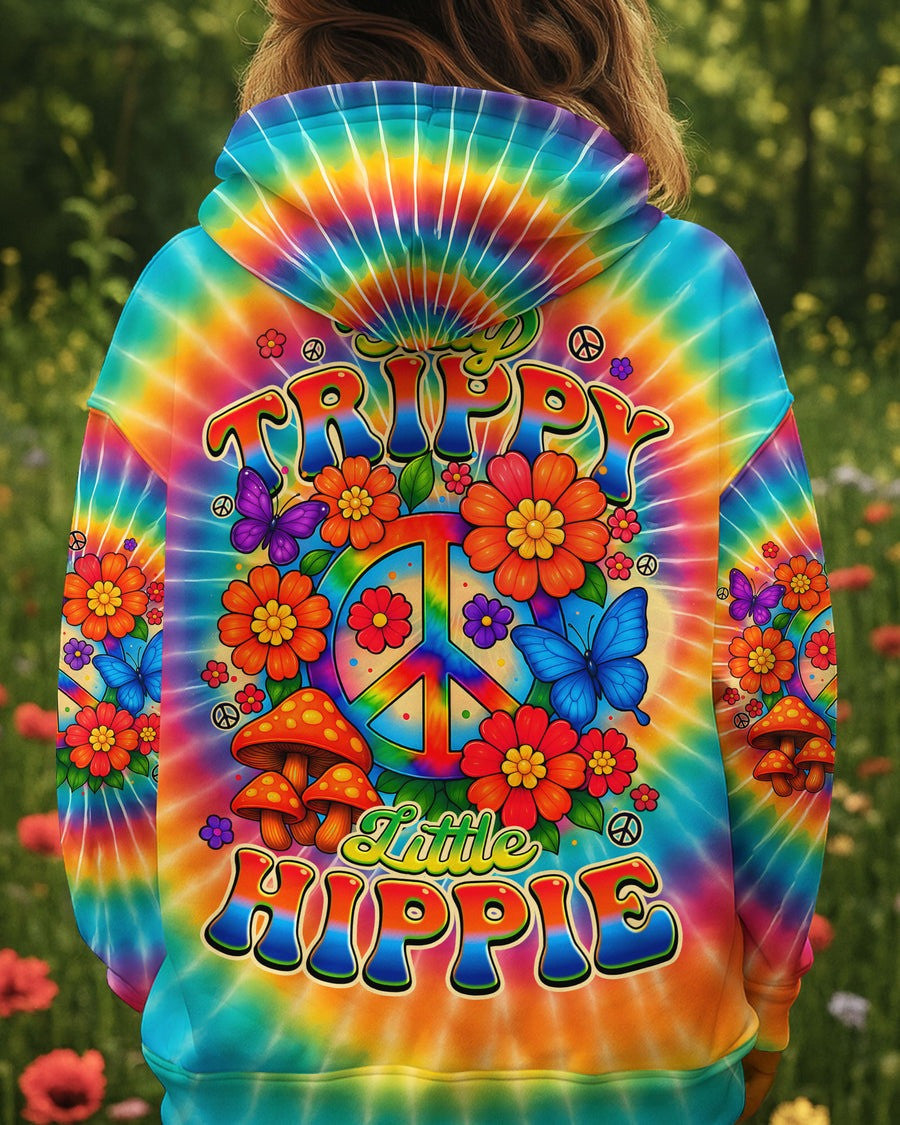 Stay Trippy Little Hippie Tie Dye Hoodie Groovy Gifts Christmas Ideas For Wife - Lilybirchmarket