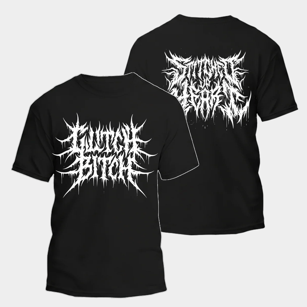 Stitched Up Heart Merch Glitch Bitch Black T-Shirt Cool Gifts For Rock Lovers - Lily Birch Market