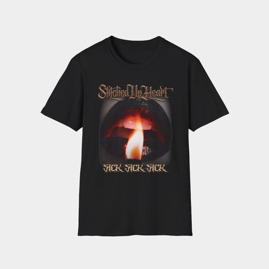 Stitched Up Heart Merch Sick Sick Sick Lips T-Shirt Best Gifts For Rock Music Lovers - Lily Birch Market