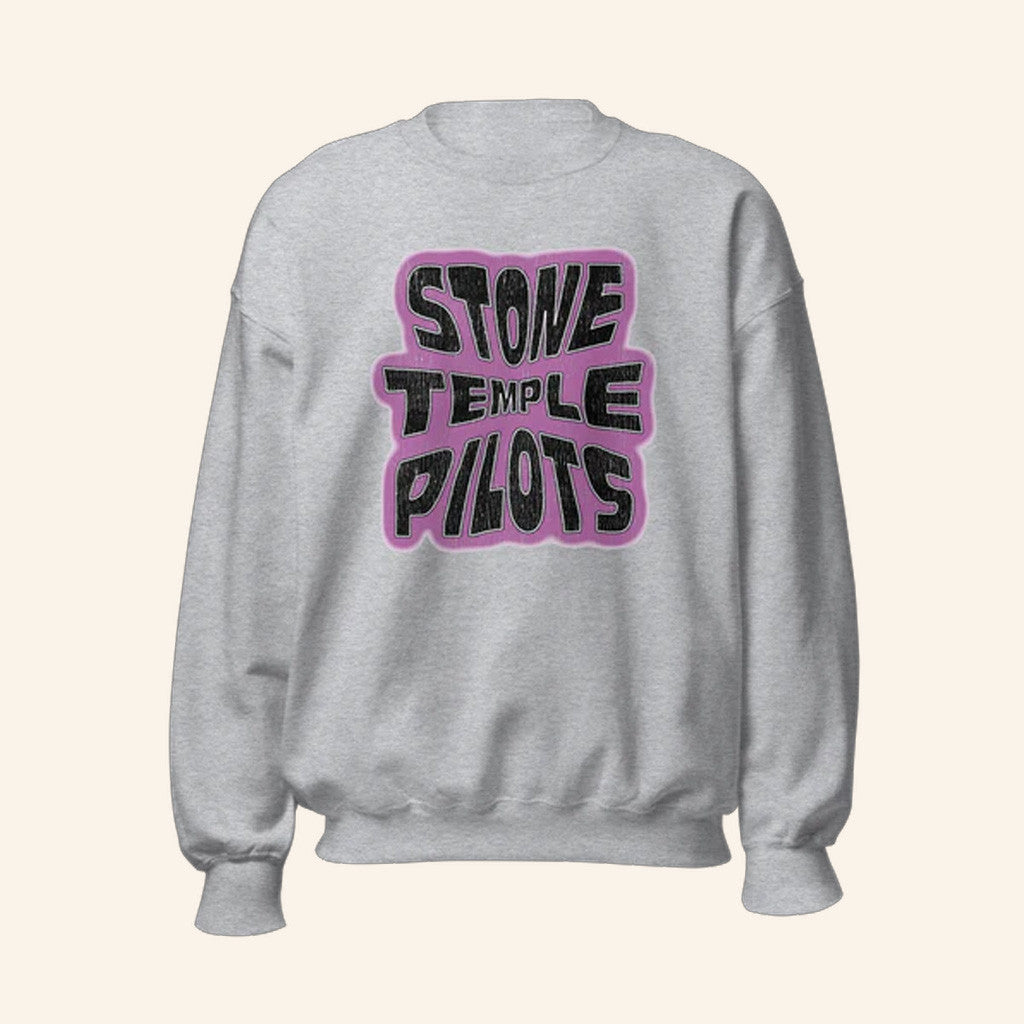 Stone Temple Pilots Merch Warp Logo Crewneck Sweatshirt Christmas Gift Ideas For Sister - Lilybirchmarket