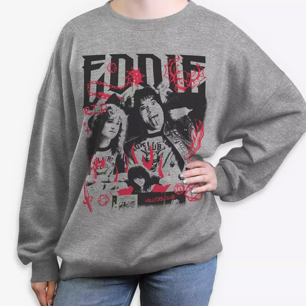 Stranger Things Eddie Munson Merch Eddie Munson Collage Sweatshirt Gifts For Girlfriend - Lilybirchmarket