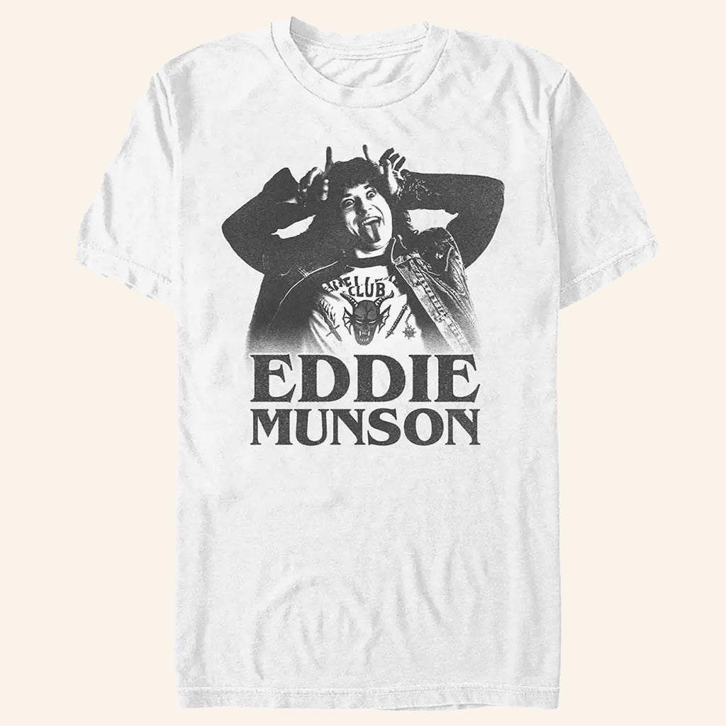 Stranger Things Eddie Munson Merch Horns T-Shirt Great Gifts For Husband - Lily Birch Market