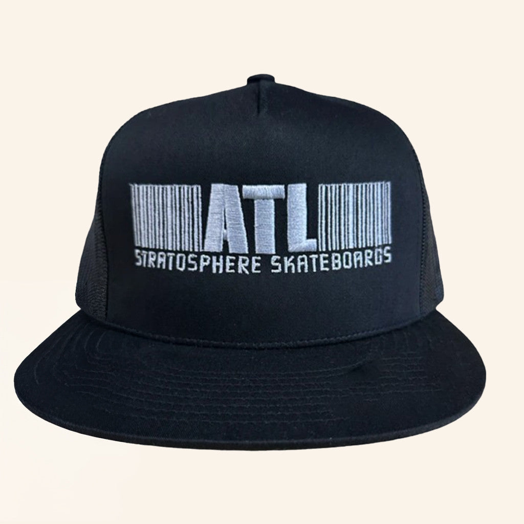 Stratosphere Skateboards Merch Stratosphere Barcode Embroidered Trucker Hat Snapback - Lilybirchmarket