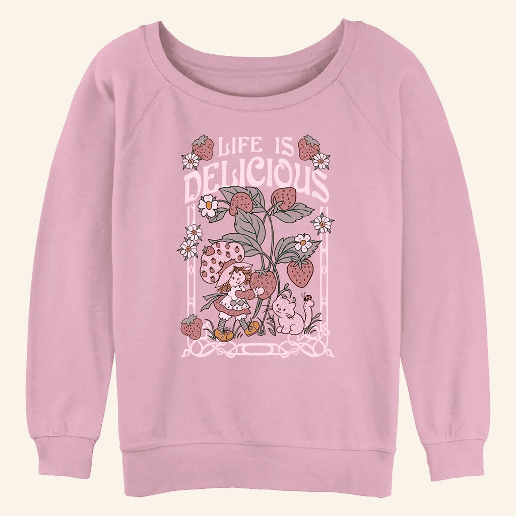 Strawberry Shortcake Merch Strawberry Shortcake Life Is Delicious Poster Sweatshirt Her Gifts - Lilybirchmarket