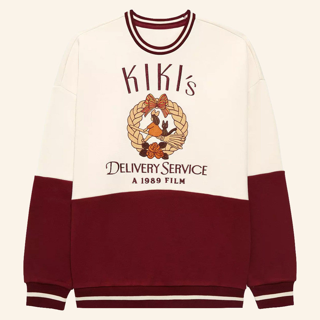 Studio Ghibli Merch Kiki's Delivery Service Panel Sweatshirt Unique Gifts For Besties - Lilybirchmarket
