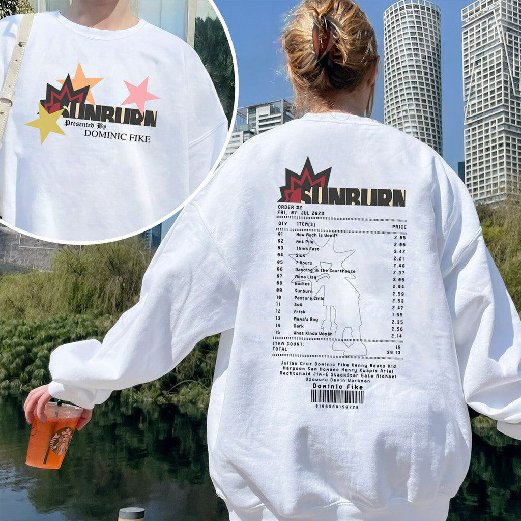Sunburn Album Tracklist Dominic Fike Sweatshirt Dominic Fike Merch Gifts For Music Fans - Lilybirchmarket