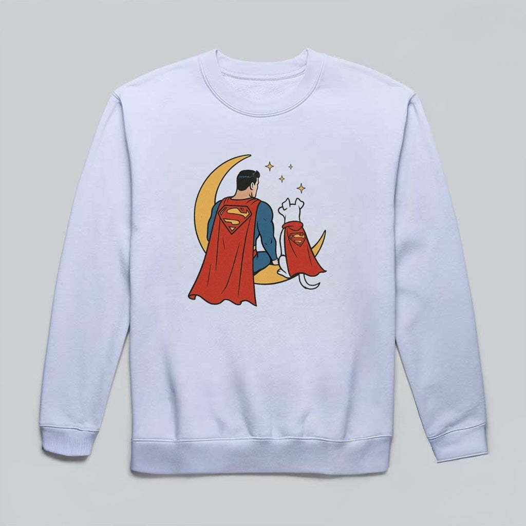 Superman And Flying Super Dog Krypto Sweatshirt Birthday Gift Ideas For Him - Lilybirchmarket
