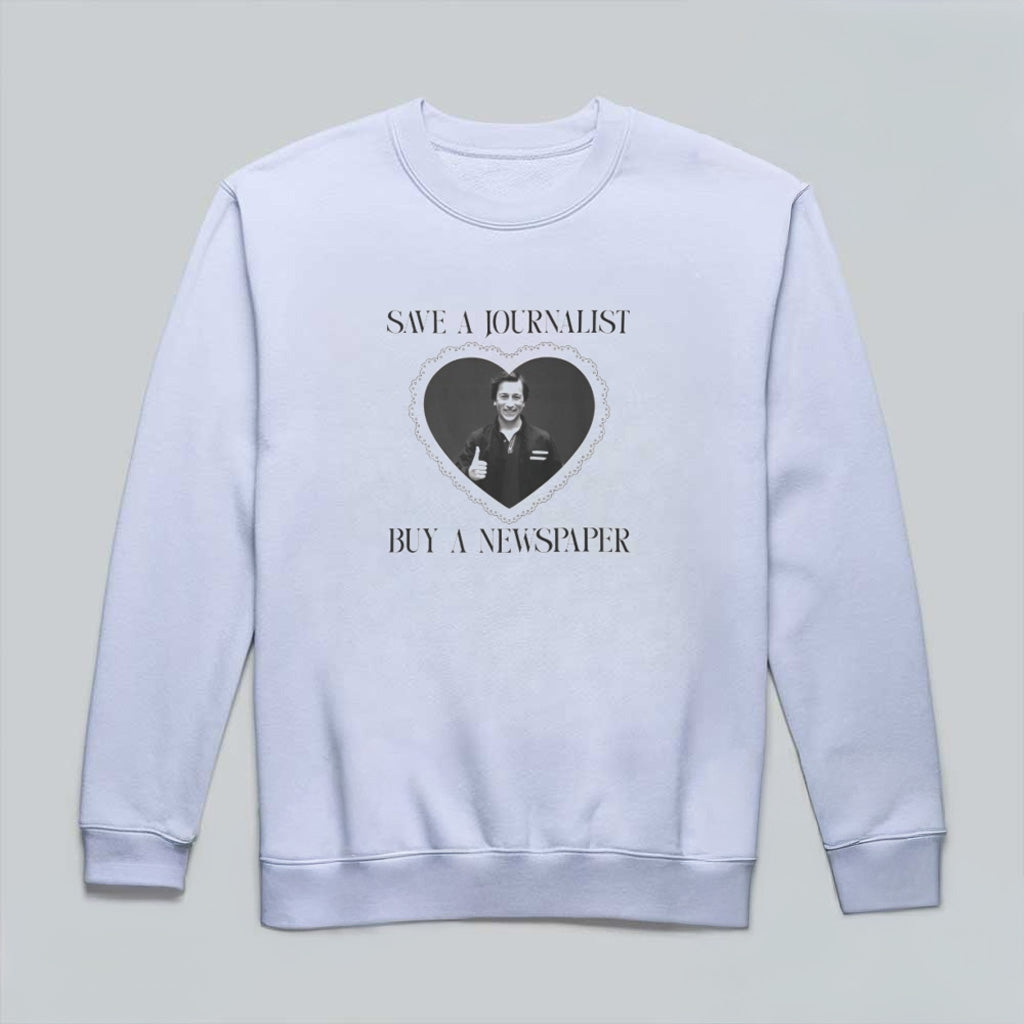 Superman Jimmy Olsen Save A Journalist Buy A Newspaper Sweatshirt Gift Ideas For Him - Lilybirchmarket