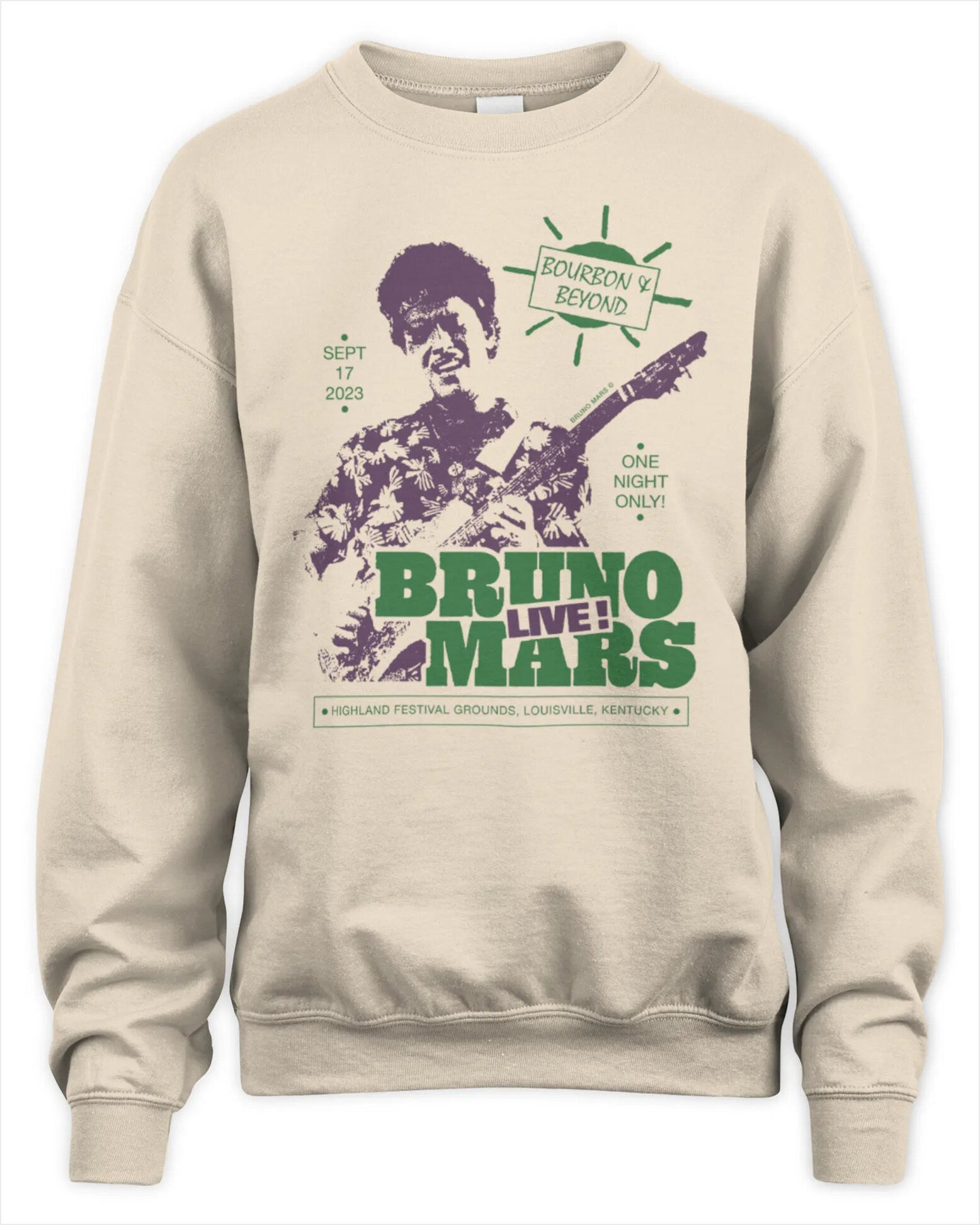 Sweatshirt Bruno Mars Live! Bourbon & Beyond Official, Premium Sweaer Gifts For Friends Trendy Merch - Lilybirchmarket