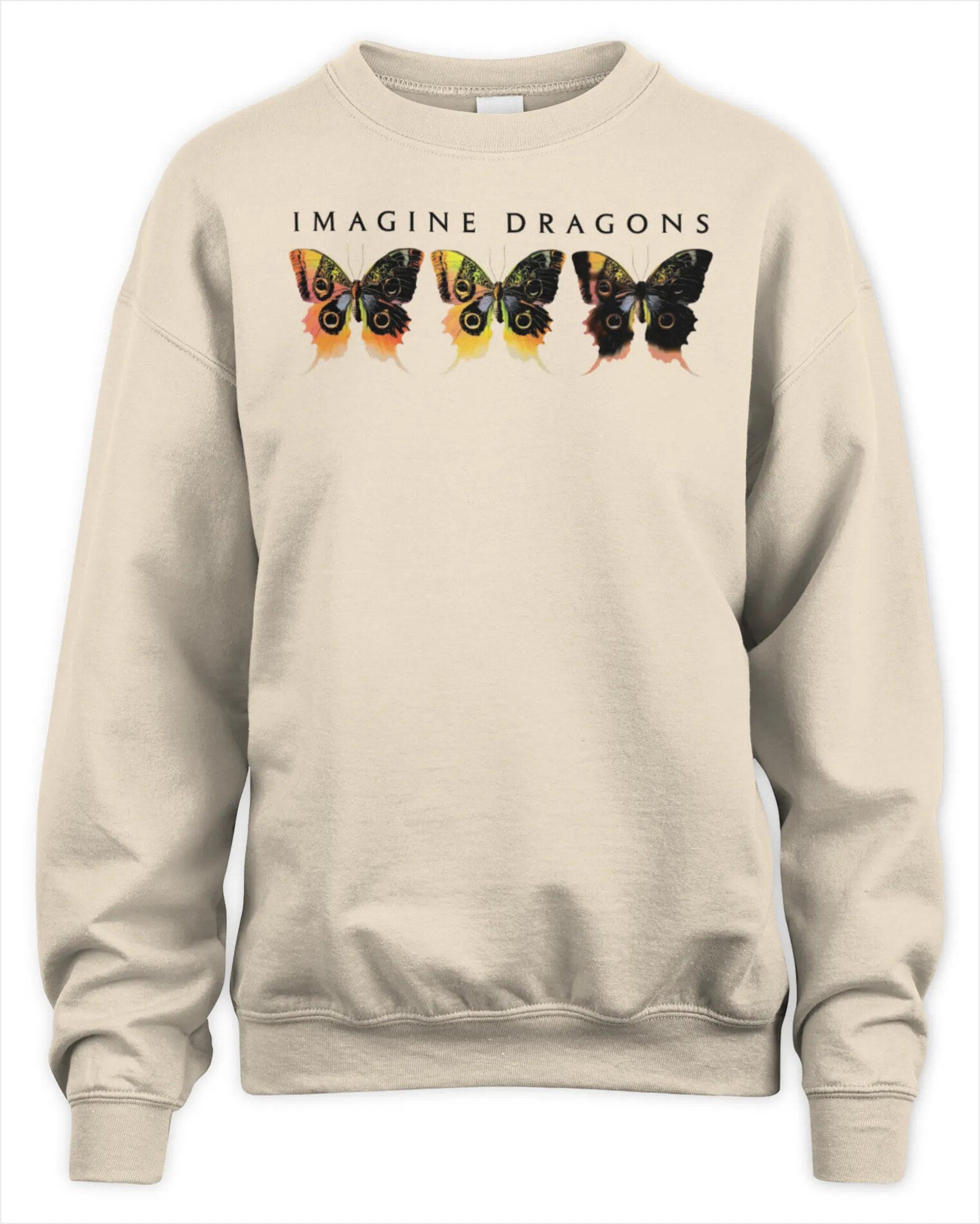 Sweatshirt Imagine Dragons Loom Butterfly Tan, Premium Sweaer Gifts For Fans Trendy Merch - Lilybirchmarket